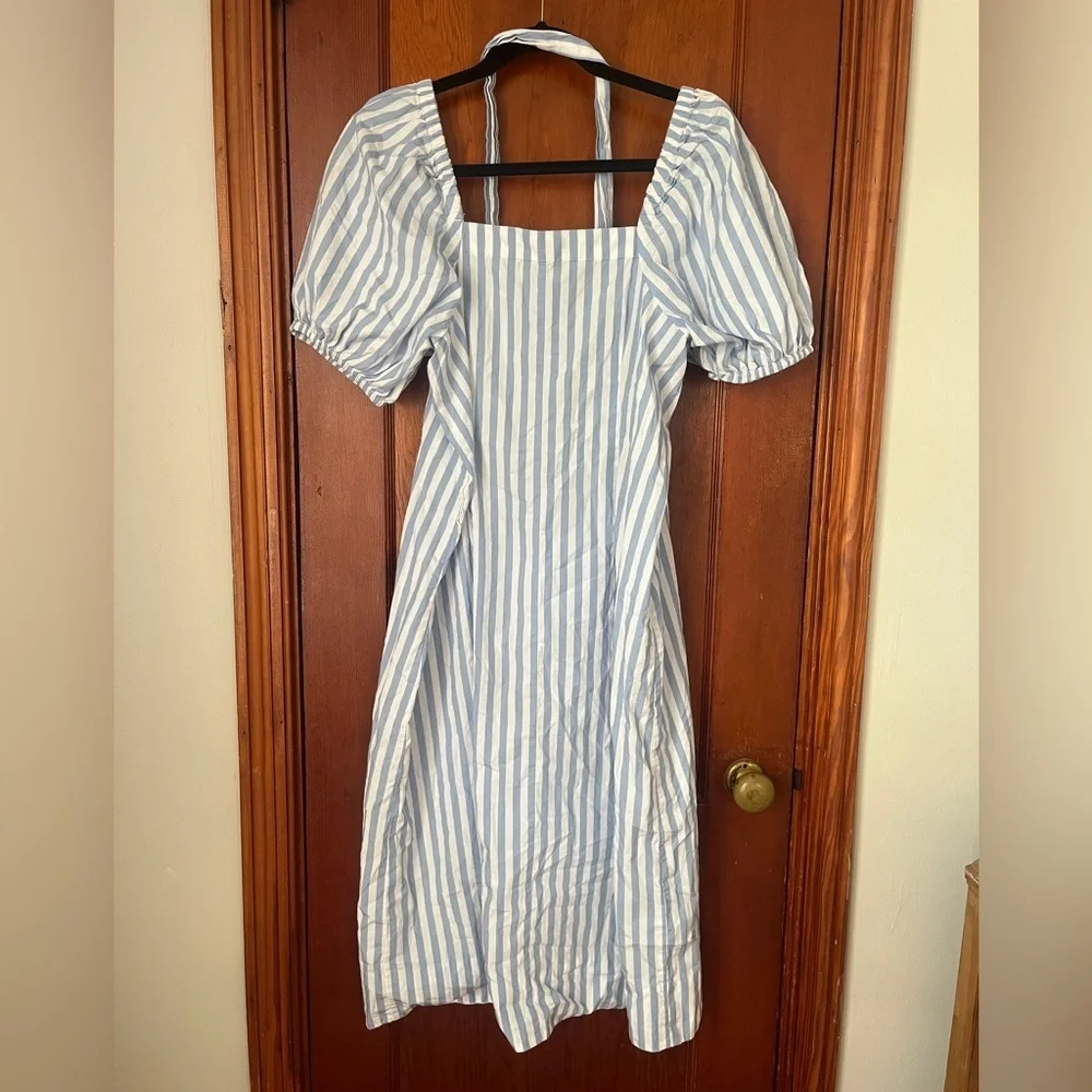 J. Crew Blue and White Striped Midi Dress - Picture 7 of 7